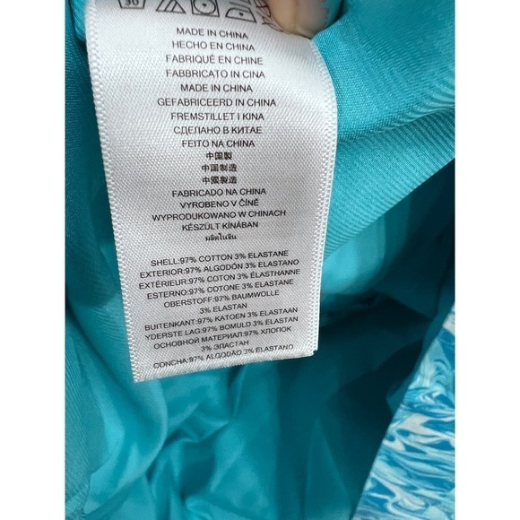 MICHAEL KORS BLUE WHITE PLEATED FRONT HIGH NECK SLEEVELESS DRESS Size 4 - Picture 10 of 14